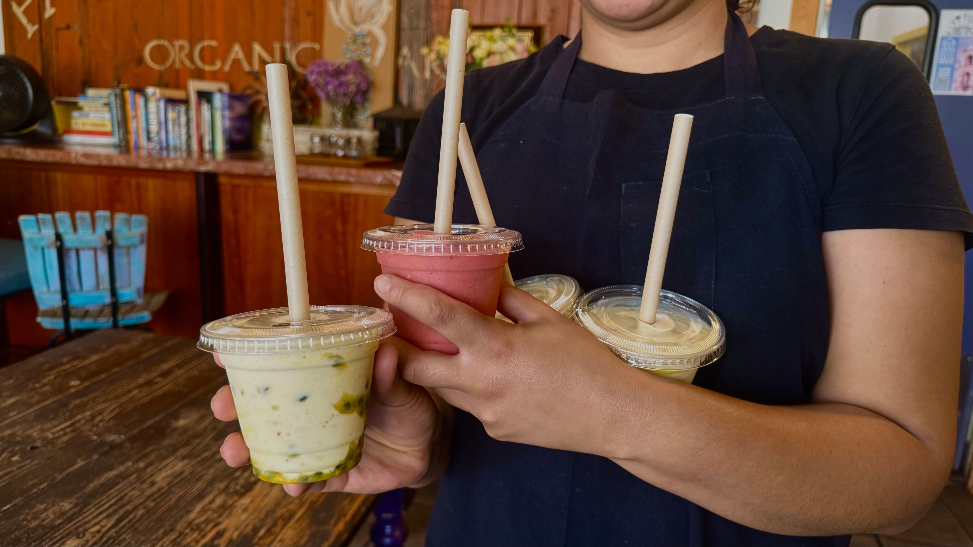 Passion Fruit and Strawberry Rose Smoothies