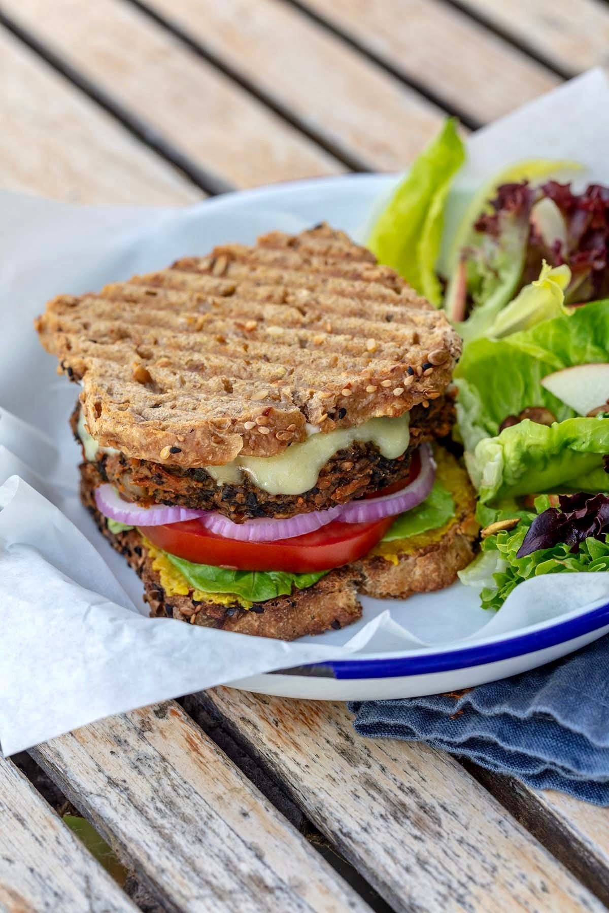 Veggie Burger with Salad