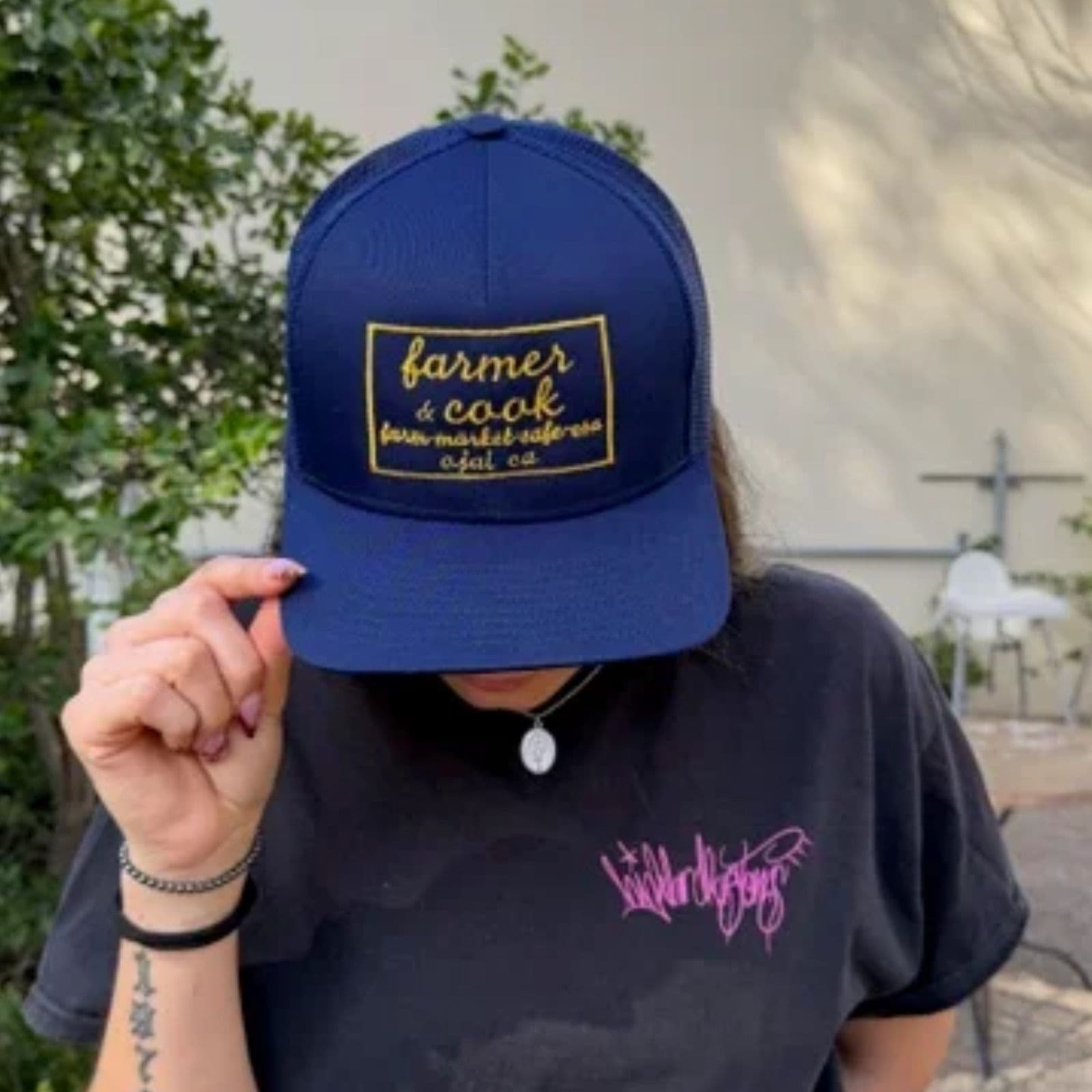 Farmer and the Cook merchandise — hats, beanies, and tees